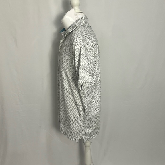 Puma Men's White Polo with Teal Collar Accents - Picture 5 of 12